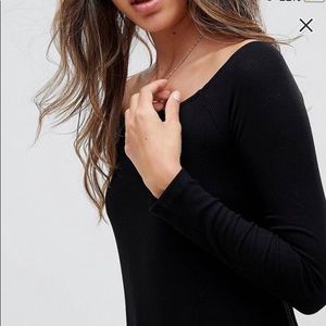 ASOS off shoulder slouchy shirt